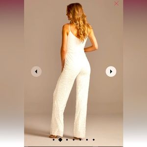 DB studio sequin spaghetti strap blouson jumpsuit size 6